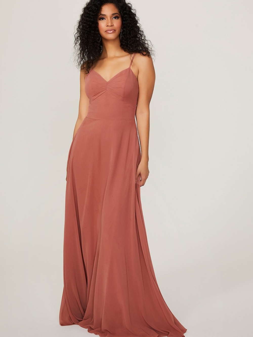 MORI LEE SPICE ORANGE CHIFFON GOWN SIZE 10
